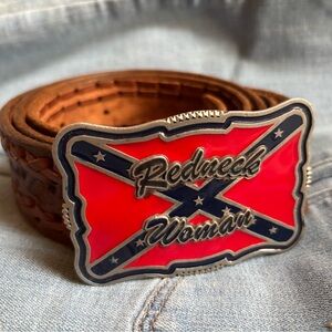 Vintage Leather Hand Stamped Belt